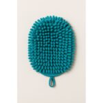 Soft chenille cleaning mitt for dusting and wiping.