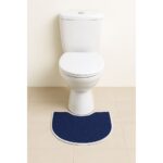 Small navy blue semi-circle floor mat. - Image 2
