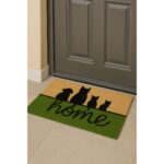 Welcome doormat with “Home” text and pet silhouettes. - Image 2