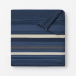 Stylish striped duvet cover in shades of blue and grey. - Image 2