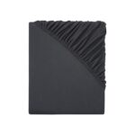 Livarno Home Jersey Fitted Sheet, 140-160x200 cm, Dark Grey