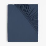 LIVARNO home Stretch jersey sheet, 90 – 100 x 200 cm (dark blue)