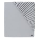 SANSIBAR Stretch jersey sheet, 180 – 200 x 200 cm (gray)
