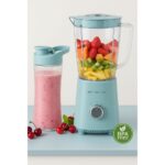 EMERIO, 1-Liter Mixing Container And 0.6-Liter To-Go Container (Blue)