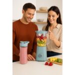 EMERIO, 1-Liter Mixing Container And 0.6-Liter To-Go Container (Blue) - Image 2