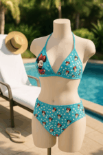 DISNEY Girls' swimsuit (134/140, bikini, Minnie Mouse/turquoise) - Image 2