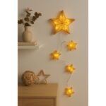 Rustic star-shaped LED string lights with warm glow. - Image 2