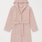 Michal Sky soft pink hooded bathrobe.