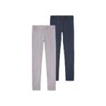 PEPPERTS Girls' 2 Leggings, Navy/Grey (8-10 Years)