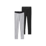 PEPPERTS Girls' 2 Leggings, Black/Grey (12-14 Years)