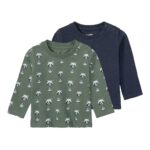 LUPILU Baby 2 Long-Sleeve T-Shirts, Green/Blue (86/92)