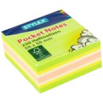 STYLEX 250 Sheet Pocket Notes, Colored, 50 X 50 Mm