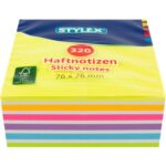 STYLEX 10x Sticky Notes – 320 Sheets, 76 x 76 mm, Neon Colors