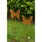 Garden Stakes – Butterfly Design, Rust Look, Set of 2 - Image 2