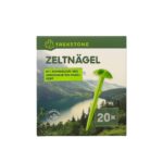 Set of 20 Durable Tent Pegs with Rounded Heads and Cord Hole.