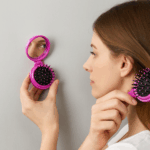 Foldable Hair Brush With Mirror - Image 2