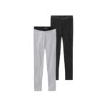 PEPPERTS Girls' 2 Leggings, Black/Grey (10-12 Years)