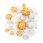 FOLIA Glitter Pom-Poms X-MAS, Assorted Size. - Image 2