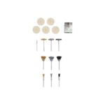 set of brushes and polishing discs