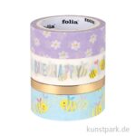 FOLIA Decorative Adhesive Tape Washi Tape HOTFOIL BEES, Set of 4