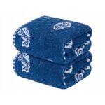 LIVARNO home Towel, 50 x 100 cm, 2 pieces blue sea