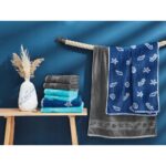LIVARNO home Towel, 50 x 100 cm, 2 pieces blue sea - Image 3