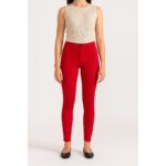 ESMARA Women’s Skinny Fit Jeans (Red, 44) - Image 2