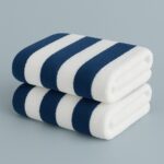 LIVARNO home Terry towel, 50 x 100 cm, 450 g/m2, 2 pieces (stripes/blue/white)