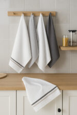 LIVARNO home Kitchen towel set, 5-piece (gray) - Image 2