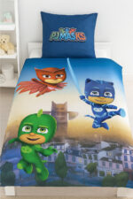 PJ MASKSkids’ bedding set featuring heroes in action. - Image 2
