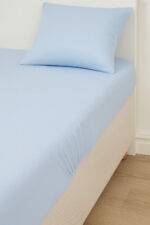 LIVARNO home Stretch jersey sheet, 140 – 160 x 200 cm (pale blue) - Image 2