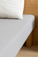 LIVARNO Jersey Fitted Sheet, 140-160x200cm (grey) - Image 2