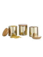 ESMEYER Porcelain Jars, 3 pieces (12 cm, gold) - Image 2