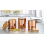 ESMEYER Porcelain jars, 3 pieces (11 cm, copper)