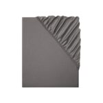 LIVARNO home Cotton sateen fitted sheet, 90 – 100 x 200 cm (dark grey)
