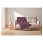 LIVARNO home Soft chenille blanket, 125 x 140 cm (purple) - Image 2