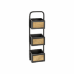 WENKO Bamboo shelf with 3 baskets