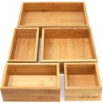 SANSIBAR Sylt Bamboo Cosmetic Organizer Set, 5-piece, non-slip, MDF base