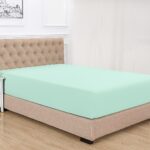 LIVARNO home jersey fitted sheet, 180-200 x 200 cm, mint green - Image 2