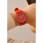 AURIOL Women's wristwatch with silicone strap (red) - Image 2