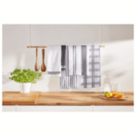 LIVARNO home Kitchen towel set, 5-piece (checkered/gray) - Image 2