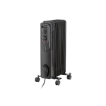 SILVERCREST® oil-filled radiator, large heating surface with 7 heating fins (black)