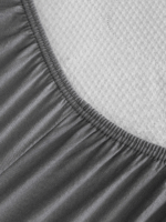 WORLD'S ORIGINS Dark grey jersey fitted sheet 200 x 200 cm, - Image 3