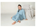 HIP & HOPPS kids’ fleece onesie, light blue, size 146/152, soft, warm, and washable. - Image 2