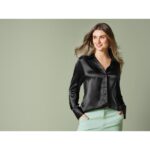 ESMARA Women's satin blouse (34, black) - Image 5