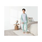 PEPPERTS Boys' Pajama Set, White/Green (10-12 Years) - Image 2