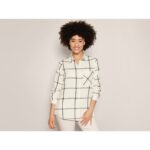 ESMARA Women's flannel shirt (beige, M (40/42)) - Image 2