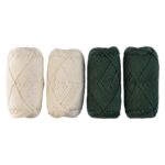 CRELANDO Cotton yarn, 4 x 50 g, beige/olive