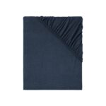 LIVARNO home Cotton fitted sheet, 90 – 100 x 200 cm (navy blue)