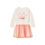 LUPILU® Girls' sweatshirt dress (122/128, white/pink)